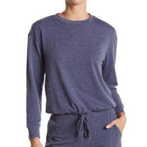 Size Med. Drawstring Hem Pullover Navy Sweatshirt